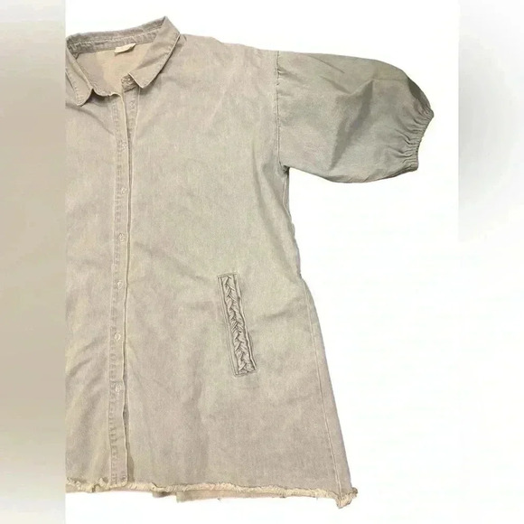 PINKLILY CHAMBRAY LONG SLEEVE MINI DRESS SIZE XL - Picture 3 of 10